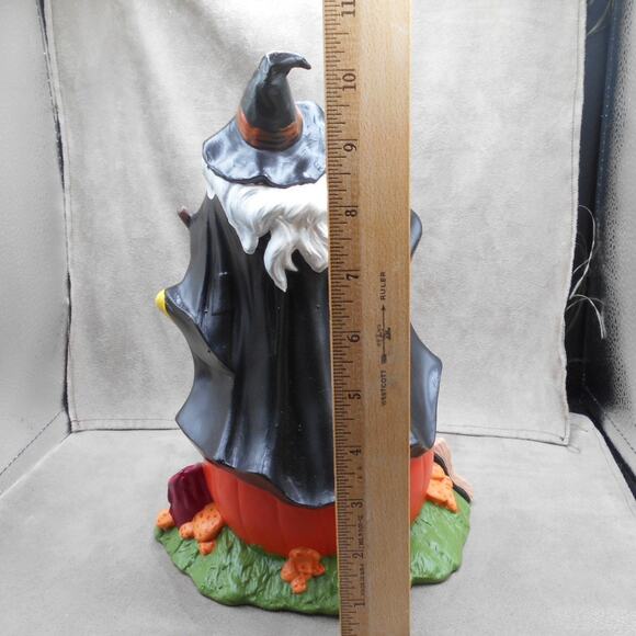 Vintage Halloween Ceramic Green Witch on Pumpkin Byron Molds 1972 - Picture 6 of 10